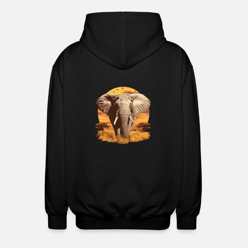 Elefanten Elefant - Unisex Kapuzenjacke - Schwarz