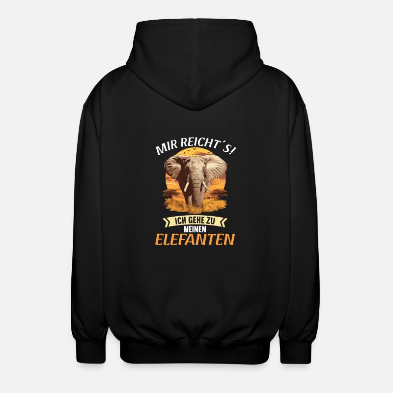 Elefanten Elefant - Unisex Kapuzenjacke - Schwarz