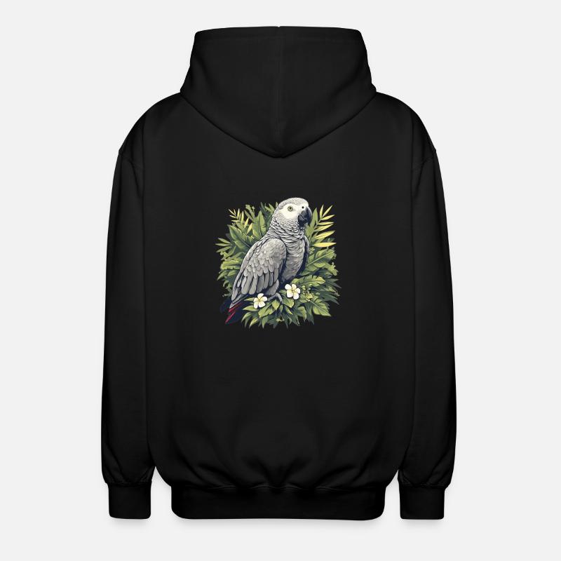 Perroquets gris d’Afrique - Veste à capuche unisexe - noir
