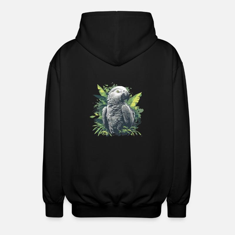 Perroquets gris d’Afrique - Veste à capuche unisexe - noir