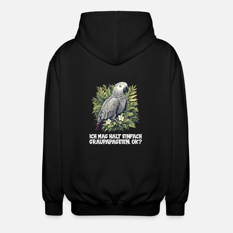 Graupapageien Graupapagei - Unisex Kapuzenjacke - Schwarz