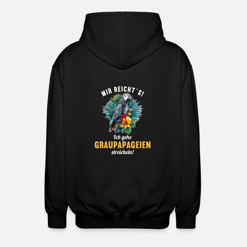 Perroquets gris d’Afrique - Veste à capuche unisexe - noir