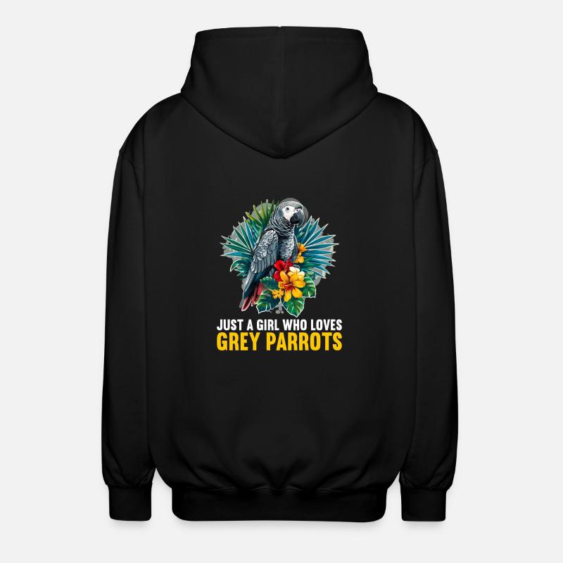 Perroquets gris d’Afrique - Veste à capuche unisexe - noir