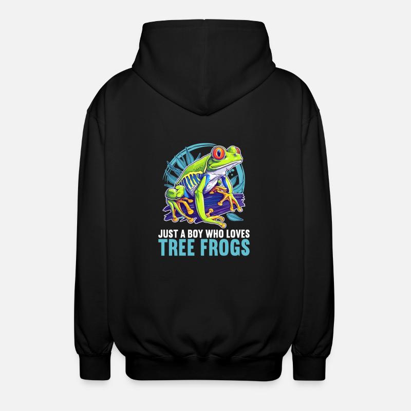 Tree Frog Baumfrösche Baumfrosch - Unisex Kapuzenjacke - Schwarz
