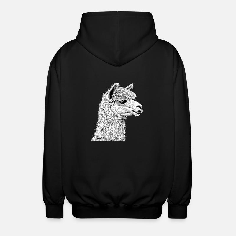 Alpaga Alpagas Alpaga - Veste à capuche unisexe - noir