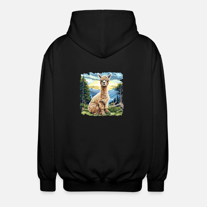 Alpaca Alpacas Alpaca - Unisex Hooded Jacket - black