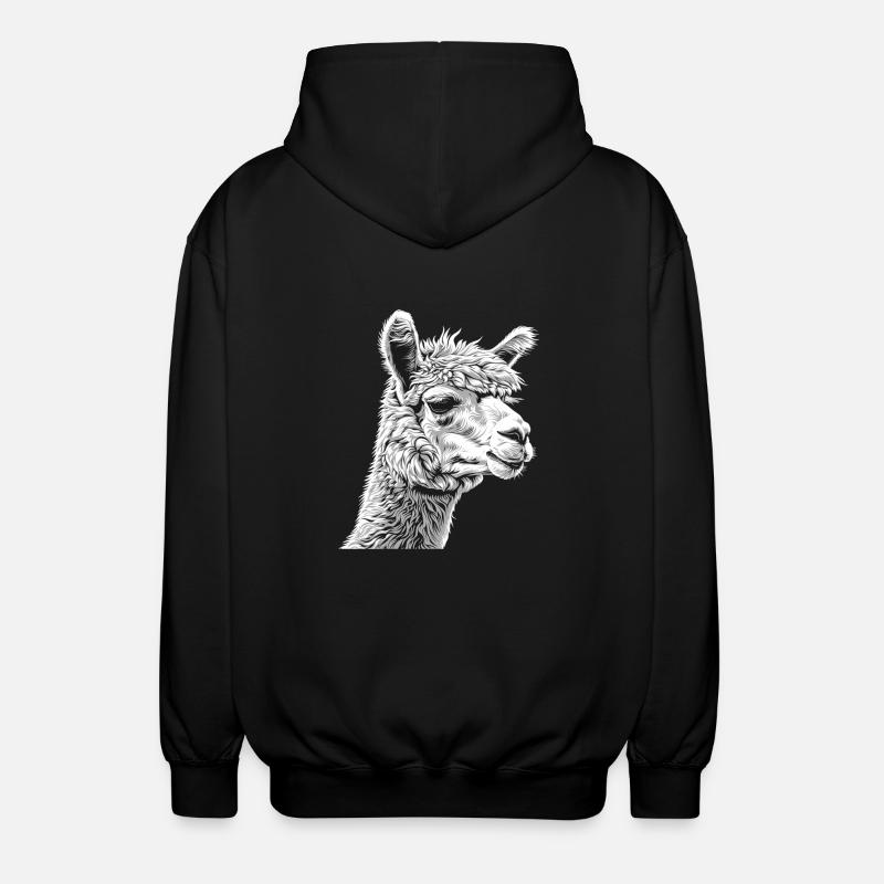 Alpaca Alpacas Alpaca - Unisex Hooded Jacket - black