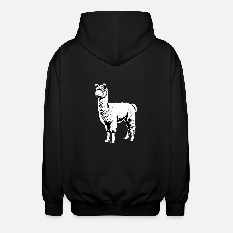 Alpaca Alpacas Alpaca - Unisex Hooded Jacket - black