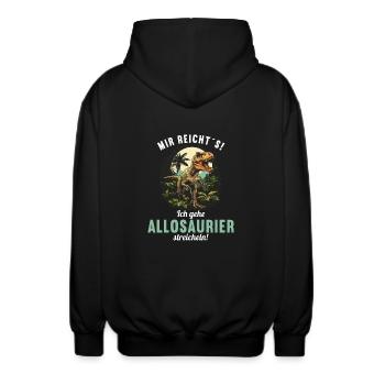 Allosaurier Allosaurus - Unisex Kapuzenjacke - Schwarz - Hinten - AI Model Male 185 light (185cm)