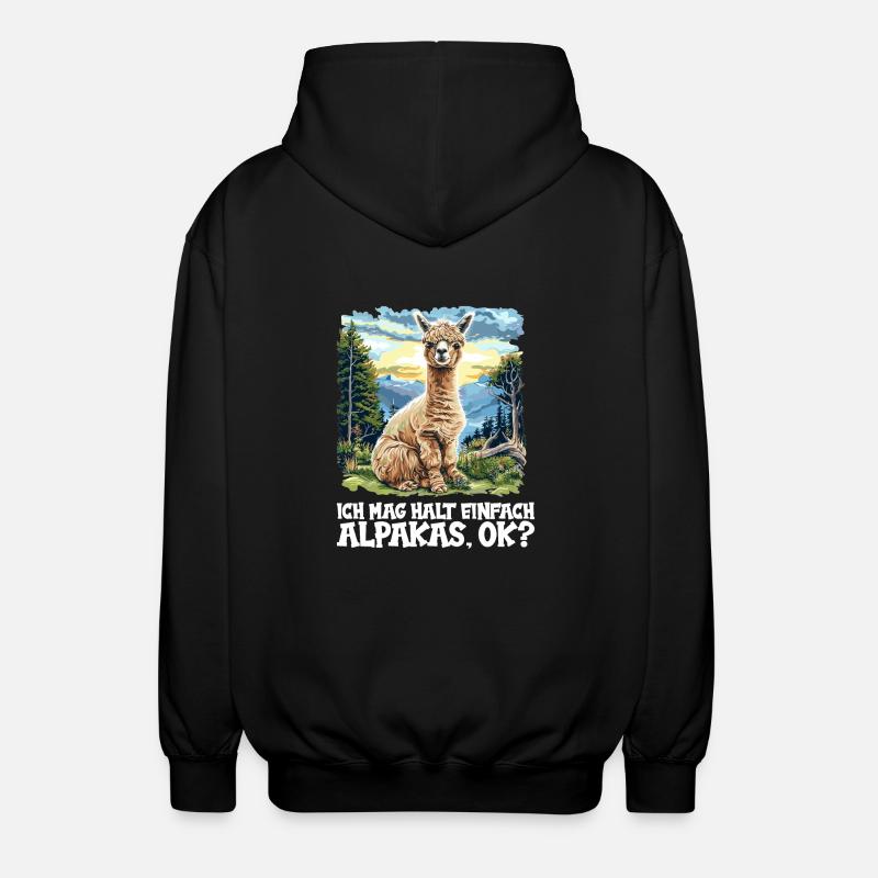 Alpaca Alpacas Alpaca - Unisex Hooded Jacket - black