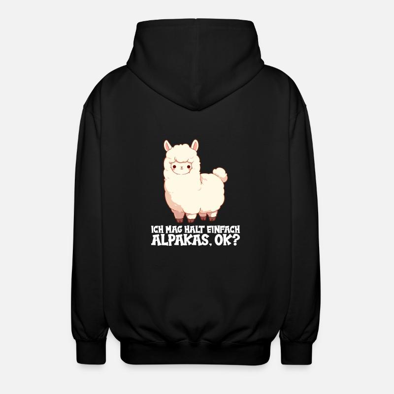 Alpaca Alpacas Alpaca - Unisex Hooded Jacket - black