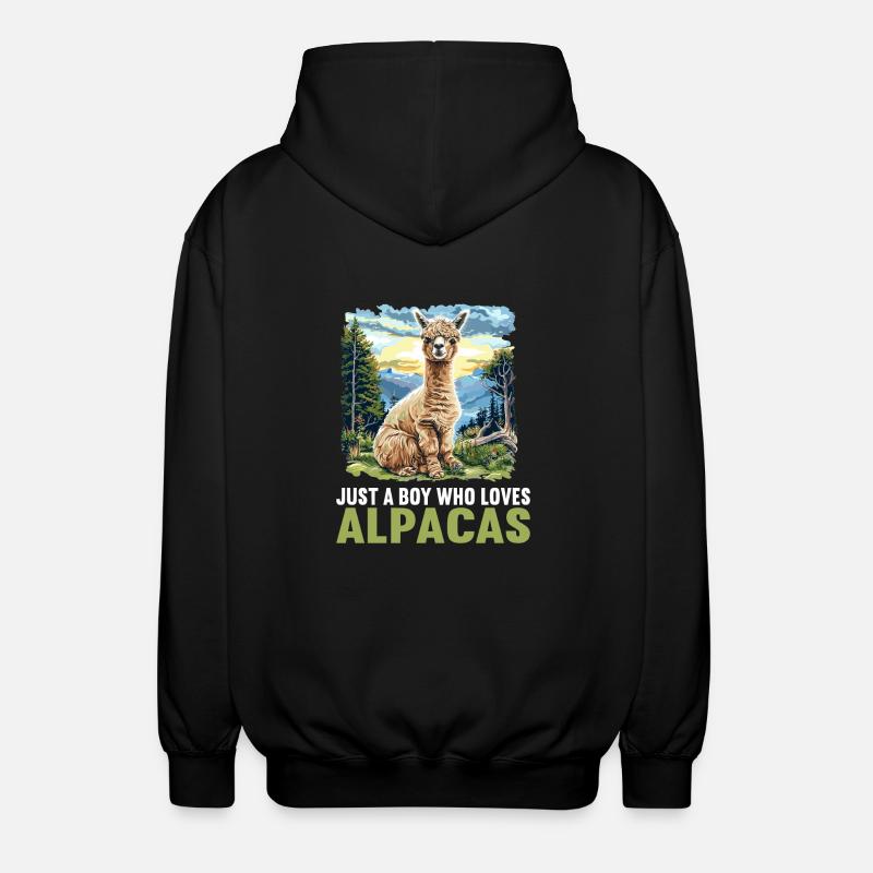 Alpaga Alpagas Alpaga - Veste à capuche unisexe - noir
