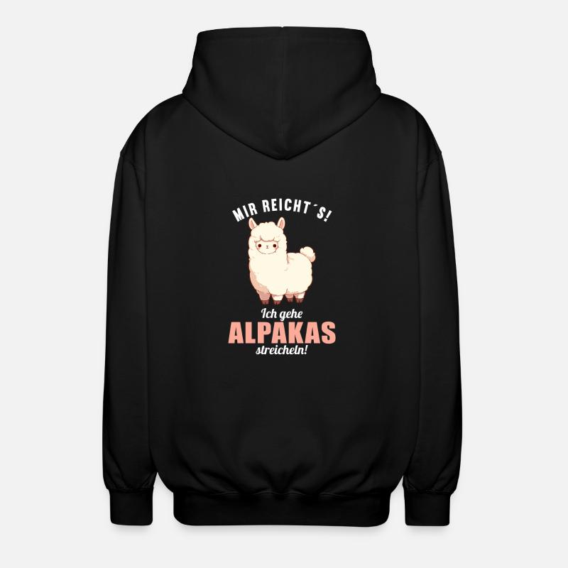 Alpaga Alpagas Alpaga - Veste à capuche unisexe - noir