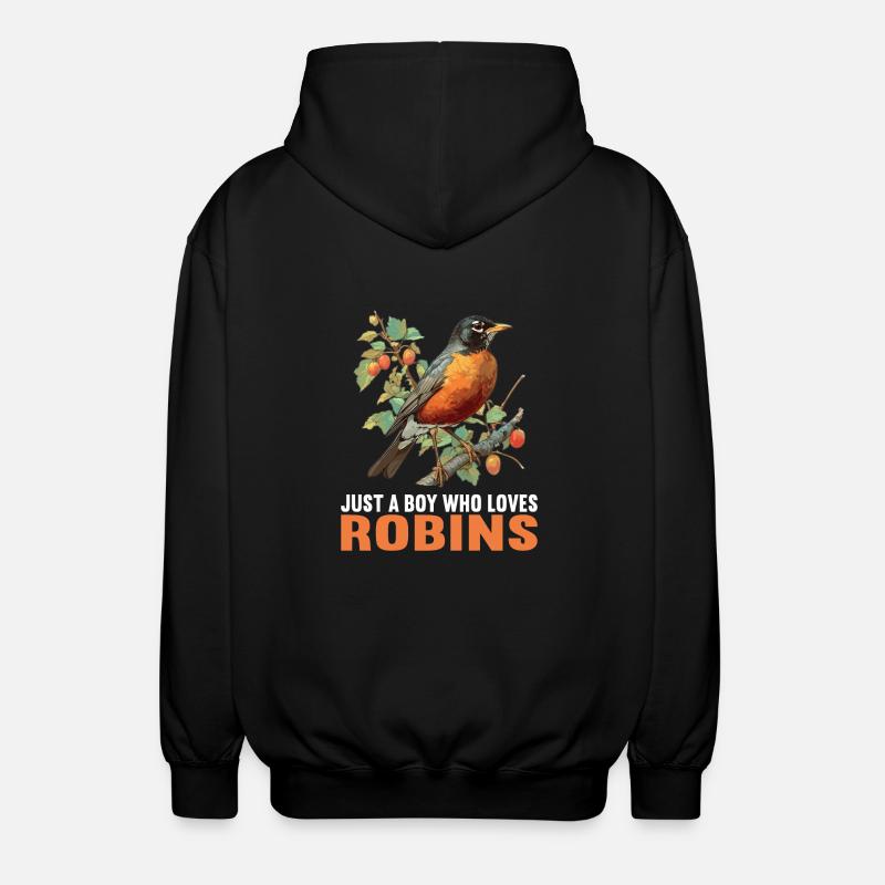Robin Rotkehlchen - Unisex Hooded Jacket - black
