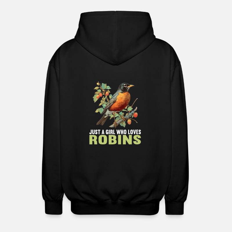 Robin Rotkehlchen - Unisex Kapuzenjacke - Schwarz