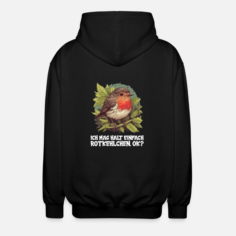 Robin Rotkehlchen - Unisex Hooded Jacket - black