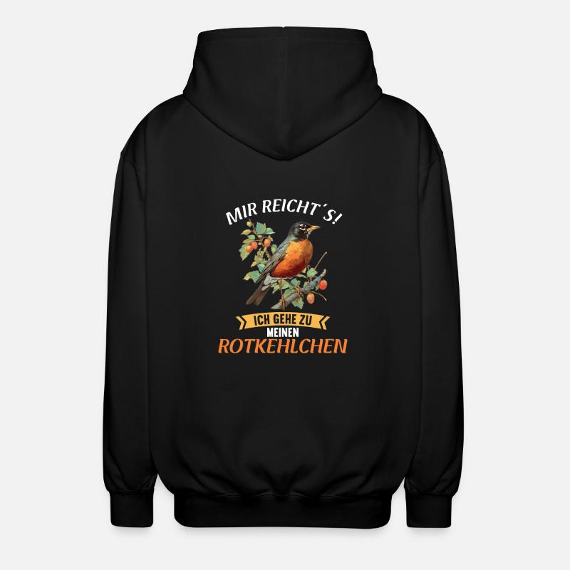 Robin Rotkehlchen - Unisex Hooded Jacket - black