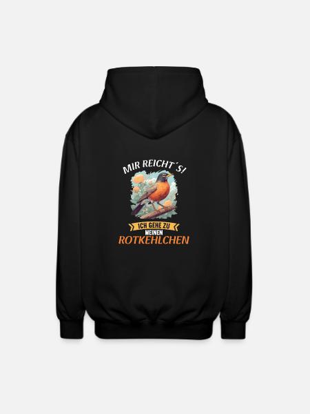 Robin Rotkehlchen - Unisex Hooded Jacket - black