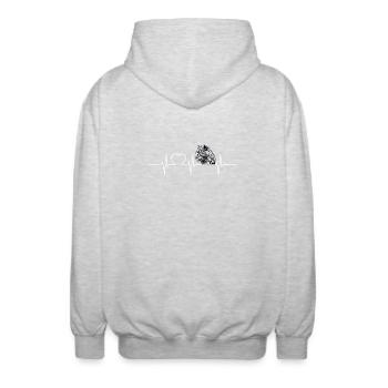 Leoparden Leopard - Unisex Hooded Jacket - light heather grey - Back - AI Model Male 185 light (185cm)