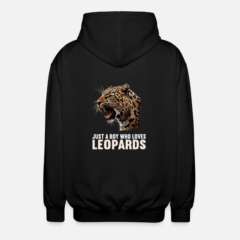 Leoparden Leopard - Unisex Kapuzenjacke - Schwarz