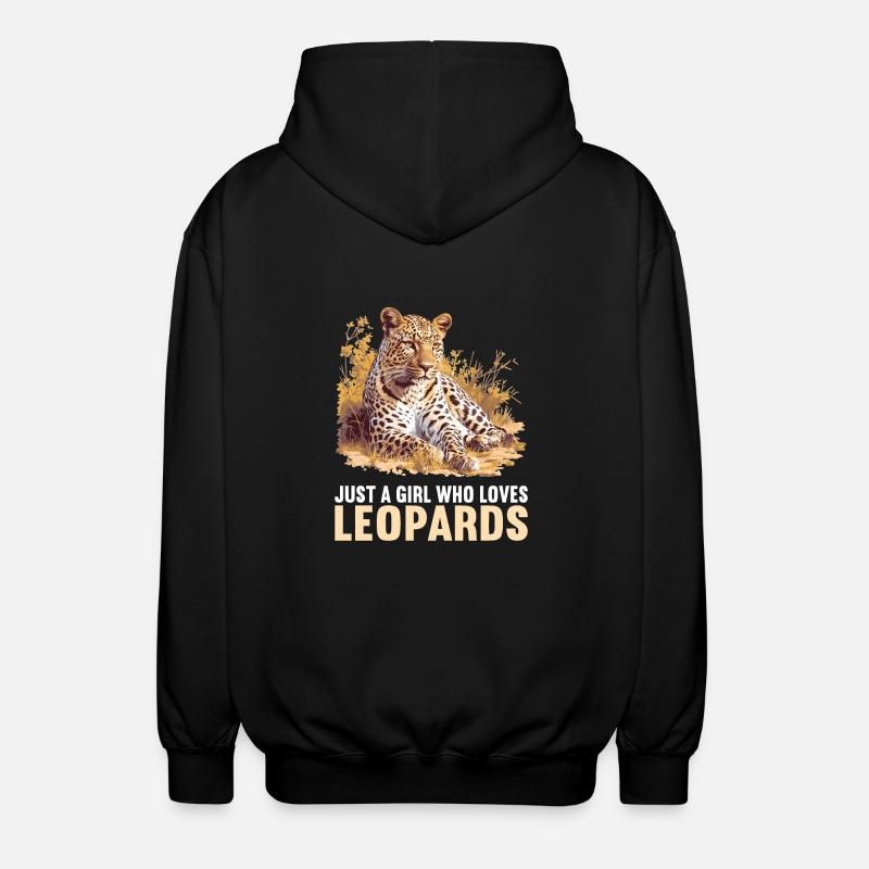 Leoparden Leopard - Unisex Kapuzenjacke - Schwarz