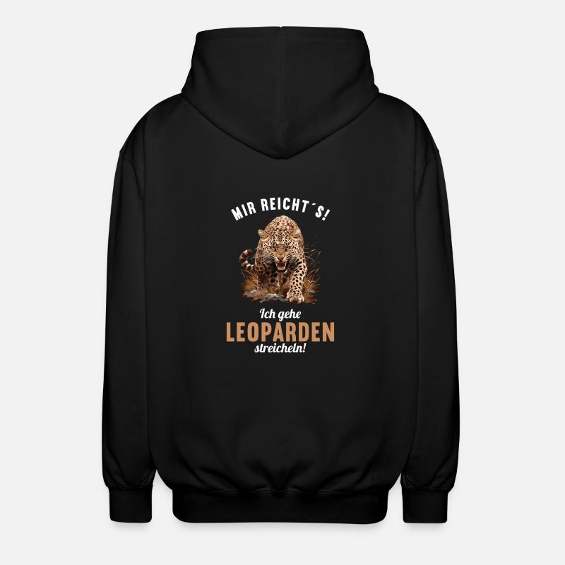 Leoparden Leopard - Unisex Kapuzenjacke - Schwarz