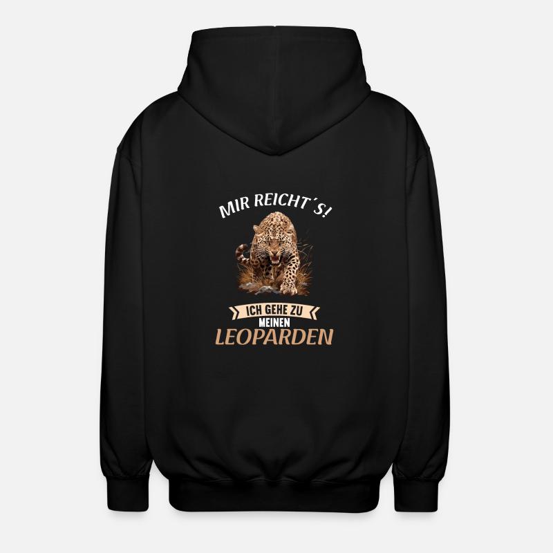 Leoparden Leopard - Unisex Kapuzenjacke - Schwarz