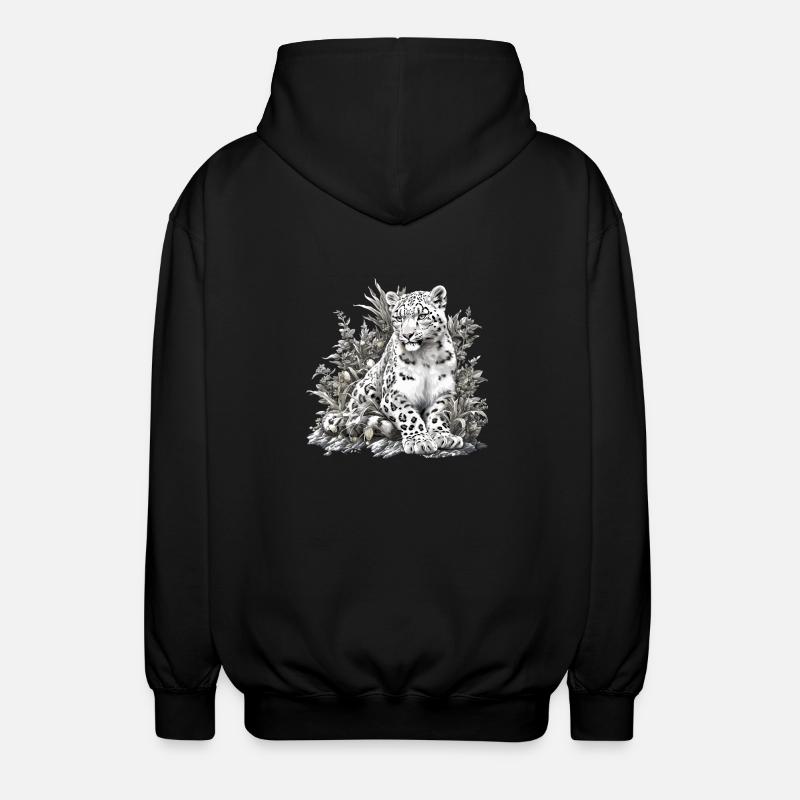 Snow Leopard Schneeleoparden Schneeleopard - Unisex Hooded Jacket - black