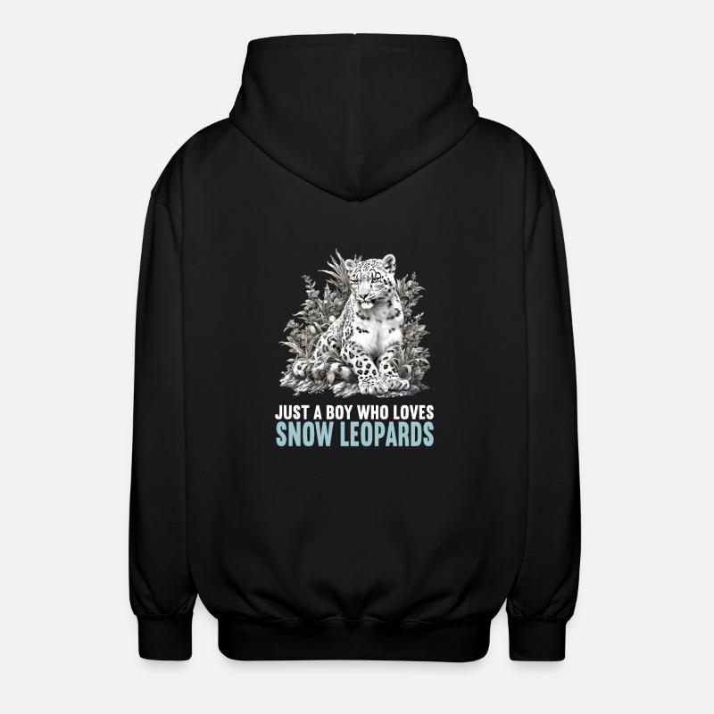 Snow Leopard Schneeleoparden Schneeleopard - Unisex Hooded Jacket - black