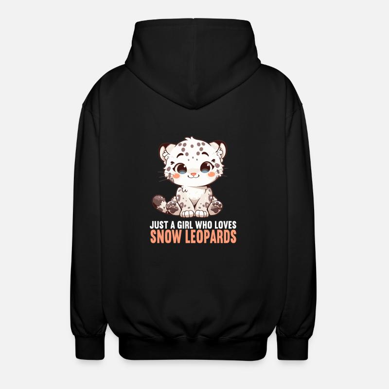 Snow Leopard Schneeleoparden Schneeleopard - Unisex Hooded Jacket - black