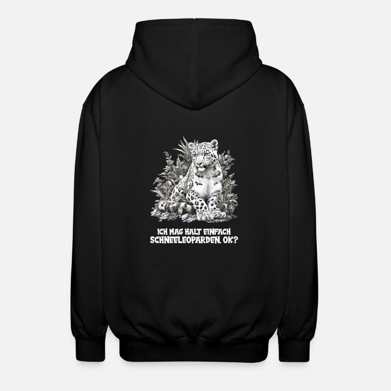 Léopard des neiges Schneeleoparden Schneeleopard - Veste à capuche unisexe - noir