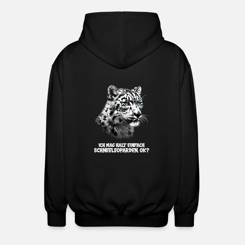 Snow Leopard Schneeleoparden Schneeleopard - Unisex Hooded Jacket - black