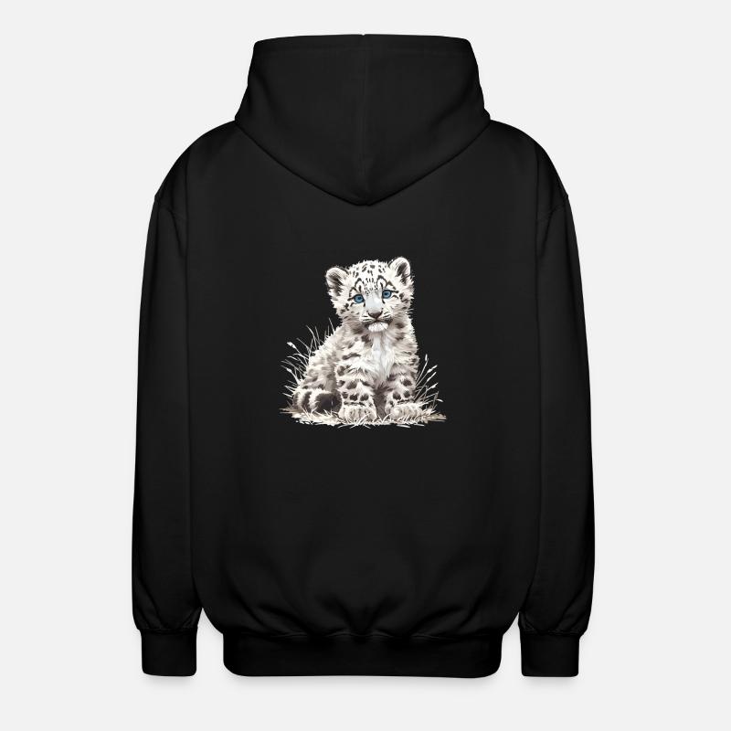 Snow Leopard Schneeleoparden Schneeleopard - Unisex Hooded Jacket - black