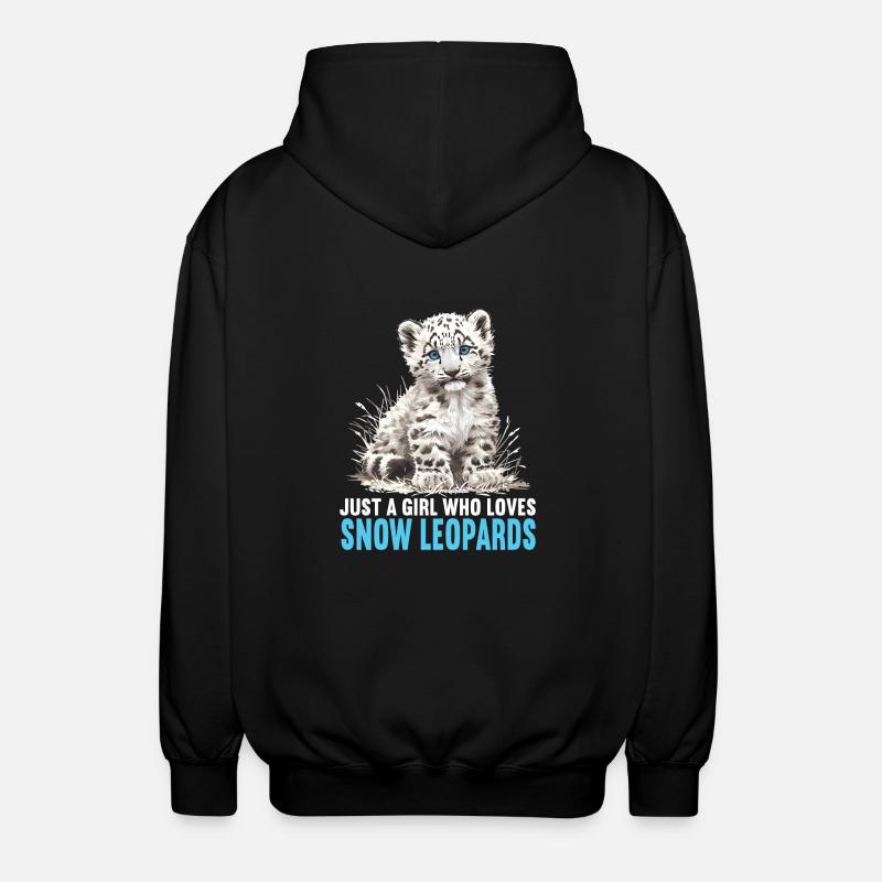 Snow Leopard Schneeleoparden Schneeleopard - Unisex Kapuzenjacke - Schwarz
