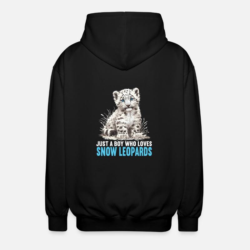 Léopard des neiges Schneeleoparden Schneeleopard - Veste à capuche unisexe - noir