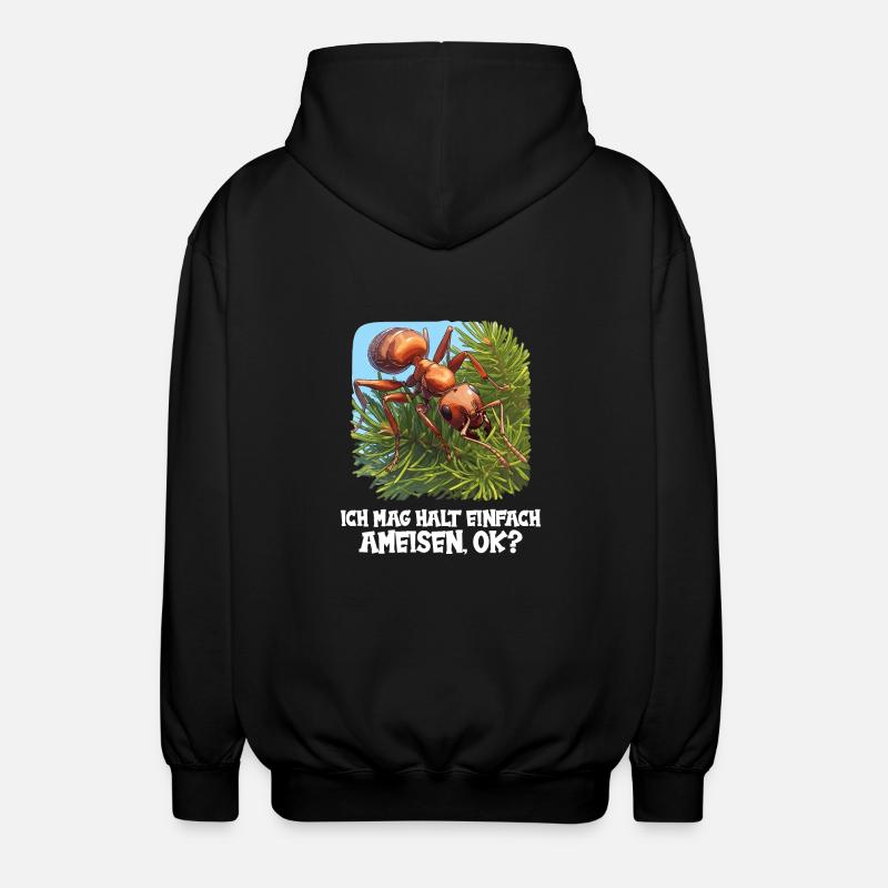 Ant ants ant - Unisex Hooded Jacket - black