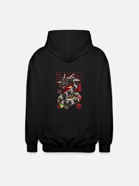 Japan Großer Sushi-Drache - Unisex Kapuzenjacke - Schwarz