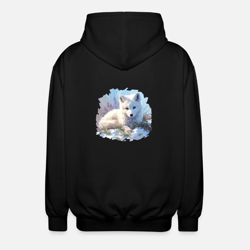 Arctic Fox Polarfüchse Polarfuchs - Unisex Kapuzenjacke - Schwarz