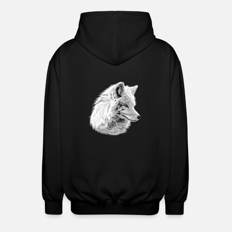 Arctic Fox Polarfüchse Polarfuchs - Unisex Kapuzenjacke - Schwarz
