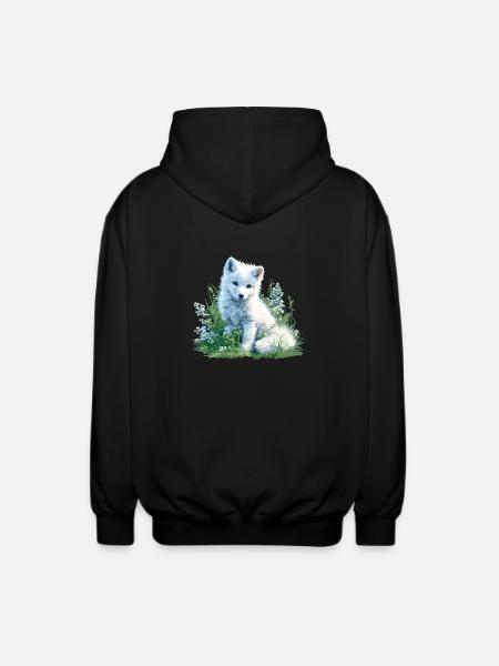 Arctic Fox Polarfüchse Polarfuchs - Unisex Hooded Jacket - black