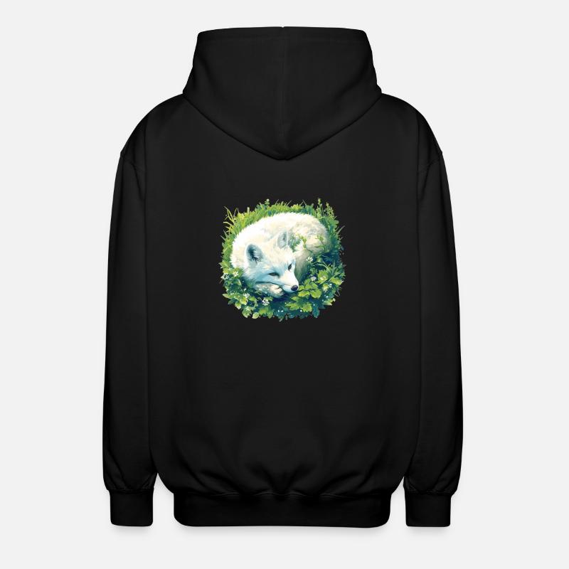 Arctic Fox Polarfüchse Polarfuchs - Unisex Kapuzenjacke - Schwarz