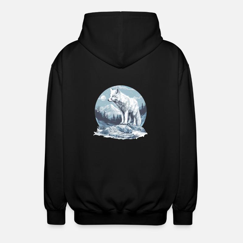 Arctic Fox Polarfüchse Polarfuchs - Unisex Hooded Jacket - black