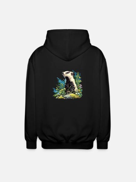 Badger Dachse Dachs - Unisex Hooded Jacket - black