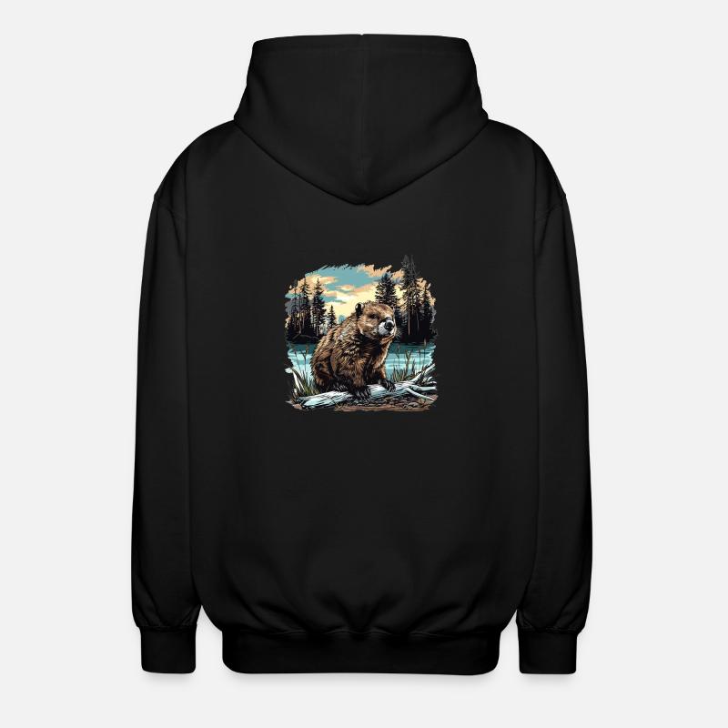Beaver Biber - Veste à capuche unisexe - noir