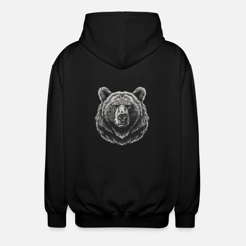 Ours Bären Bär - Veste à capuche unisexe - noir