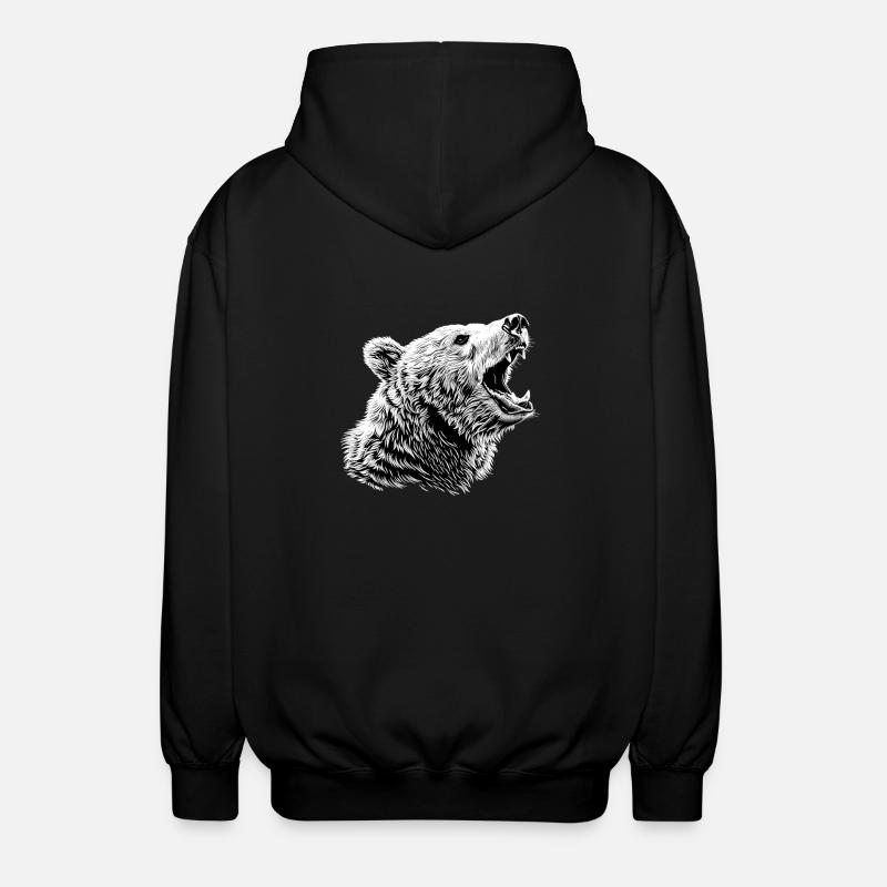 Bear Bären Bär - Unisex Kapuzenjacke - Schwarz