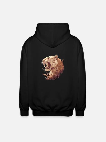 Saber-Toothed Tiger Sabertooth Tiger - Unisex Hooded Jacket - black
