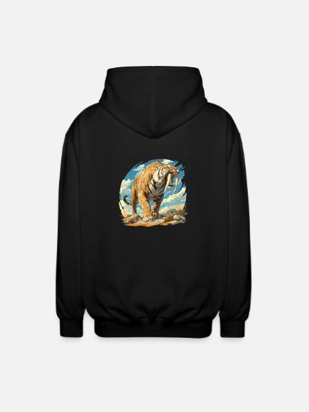 Saber-Toothed Tiger Sabertooth Tiger - Unisex Hooded Jacket - black