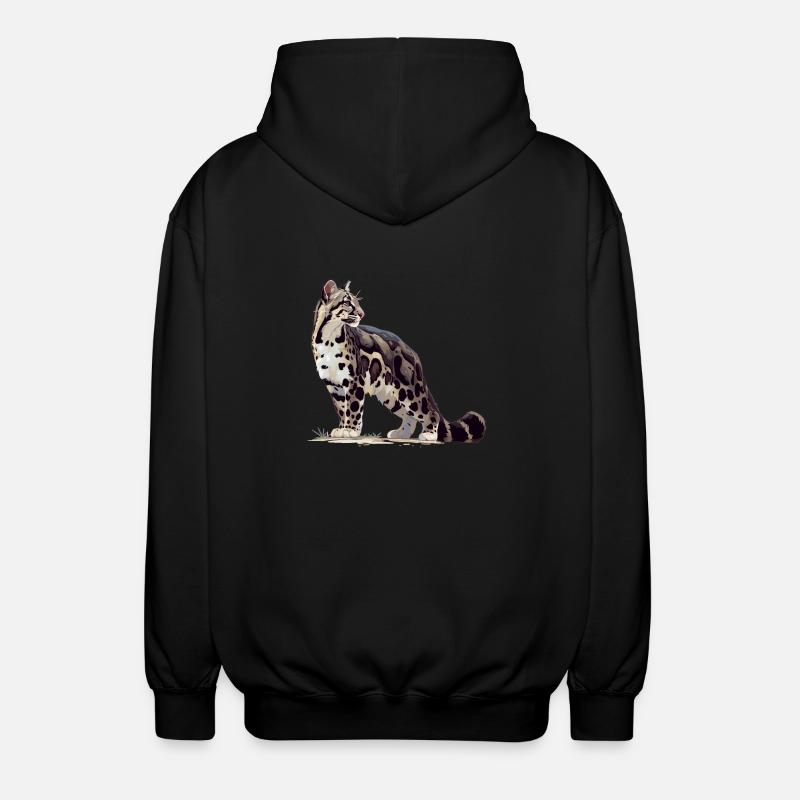 Clouded Leopard Nebelparder - Unisex Hooded Jacket - black