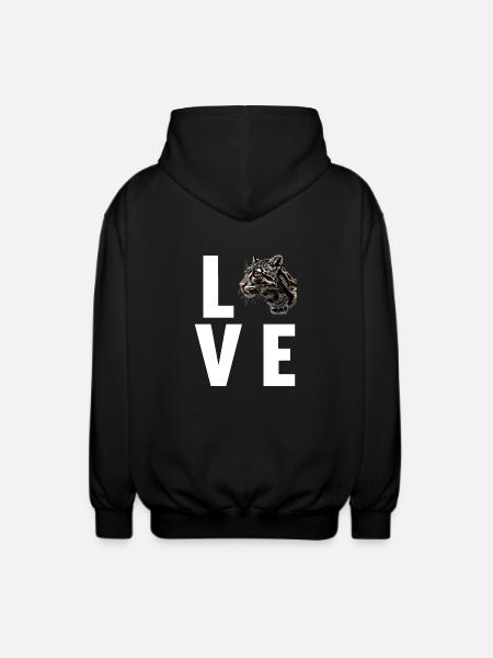 Clouded Leopard Nebelparder - Unisex Hooded Jacket - black